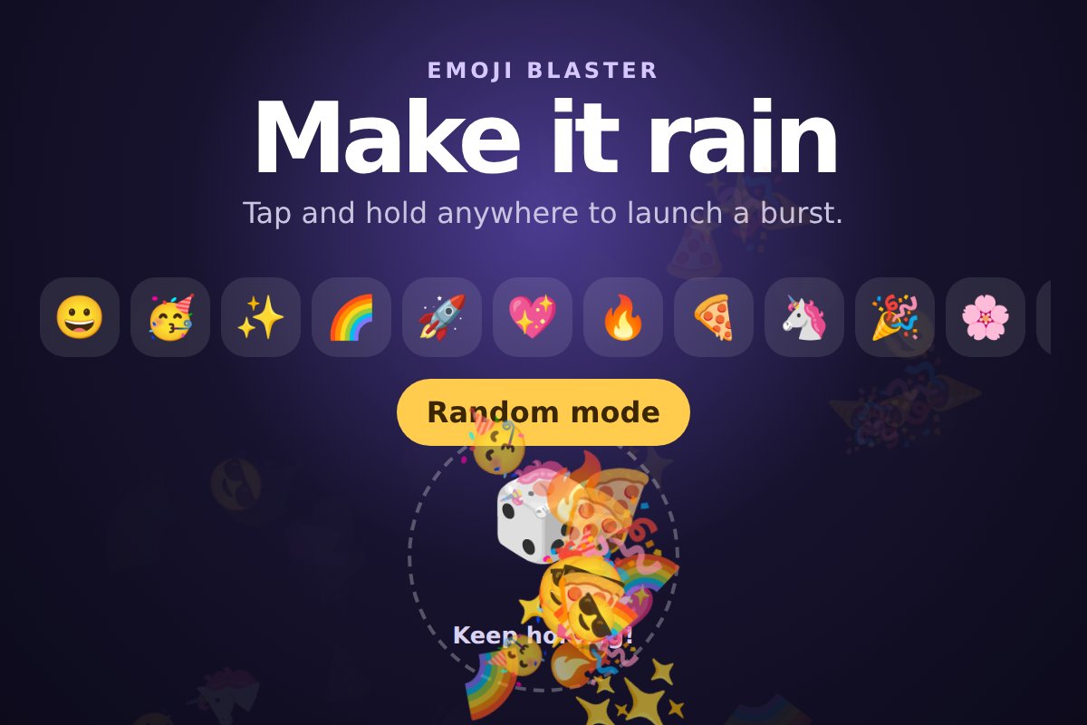 A burst of emoji launched in Emoji Blaster