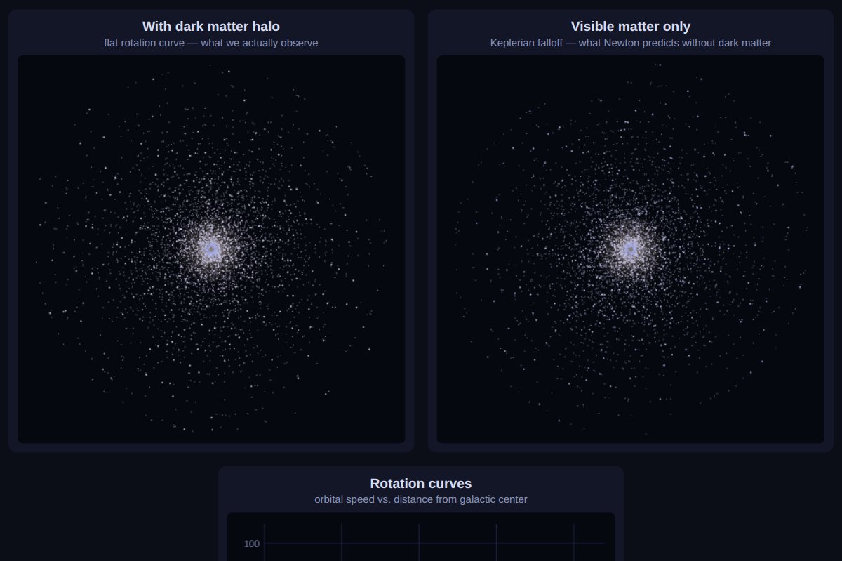 Two simulated disk galaxies, with and without a dark matter halo
